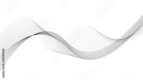 Abstract line art wavy on white background