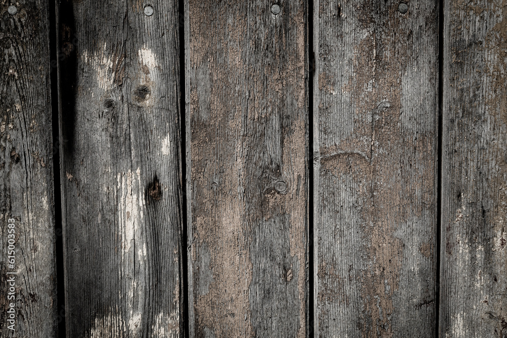 Naklejka premium wooden background with weathered wood and ruusty nails