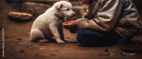 Volunteers Providing Love And Care To Abandoned And Neglected Animals. Generative AI photo