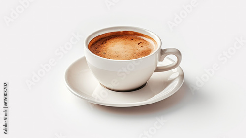 cup of cappuccino on isolated white background