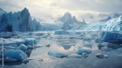 Melting Glaciers: A chilling reminder of our vanishing polar ice caps   generative ai © ArtisanSamurai