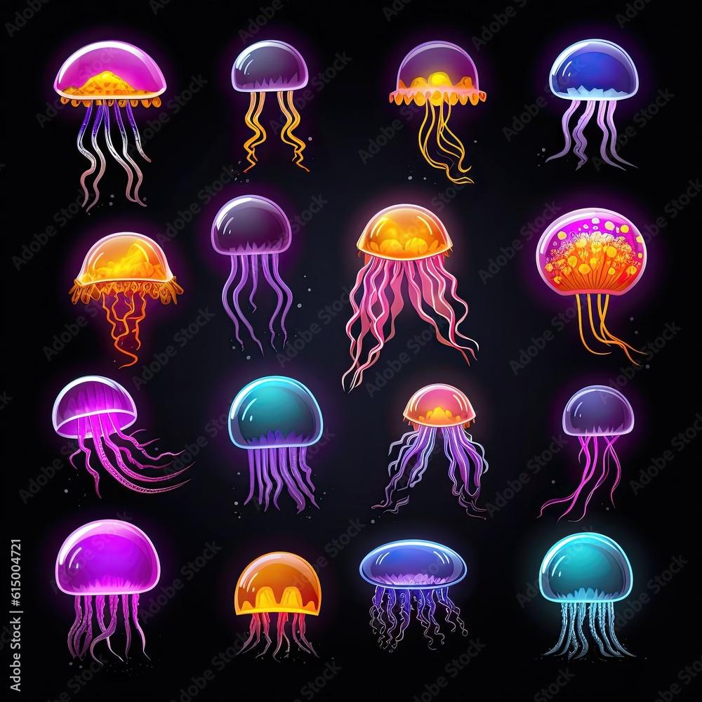 Fototapeta premium ocean jellyfish underwater ai generated