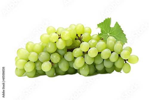 Cluster of Green Grapes on Transparent Background, AI