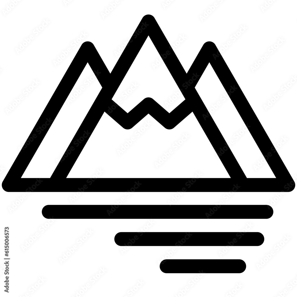 旅行、山、自然、風景を表すラインスタイルのアイコン 旅行、山、自然、風景を表すラインスタイルのアイコン