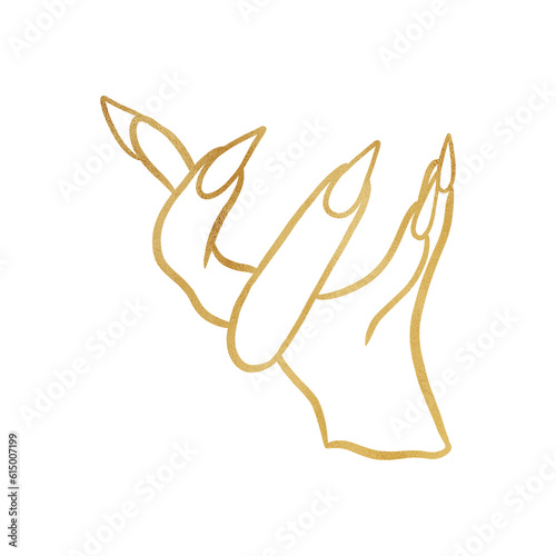 Gold Witch Hand Drawing