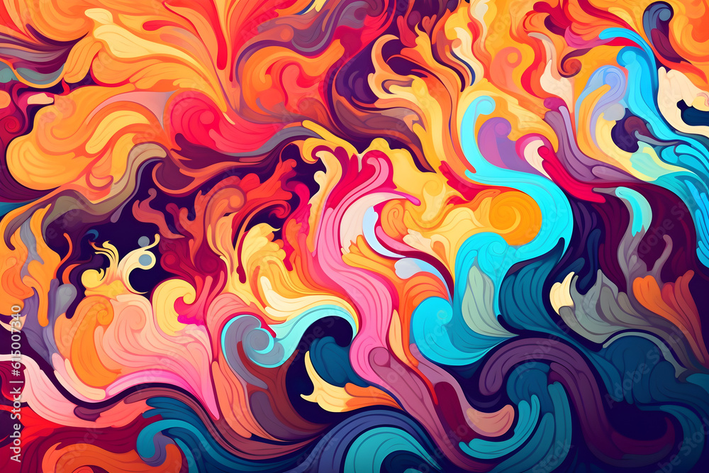 abstract psychedelic background with shapes