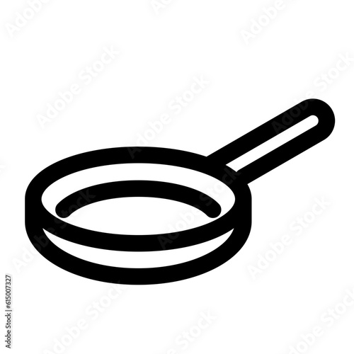 料理、フライパンを表すラインスタイルのアイコン