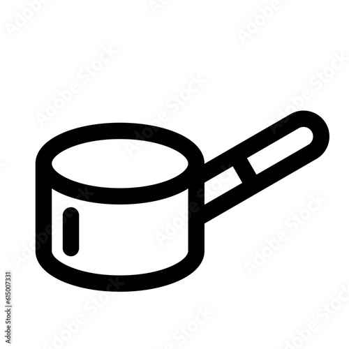 料理、鍋、片手鍋を表すラインスタイルのアイコン