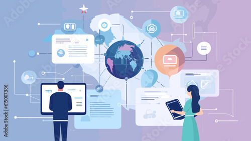 Large-scale language model AI concept vector illustration.