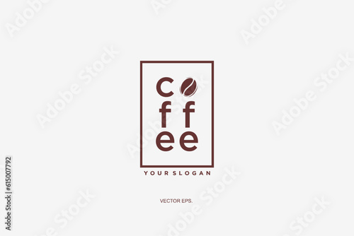 Coffee corner logo Design with modern and vintage concept, coffee writing illustration logo with coffee beans vector into one