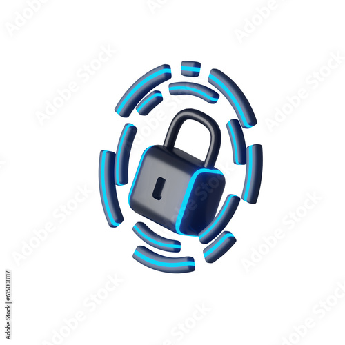 3D Cyber Security Illustration