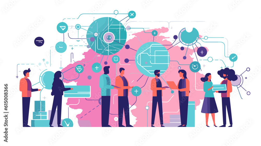 Global communication network concept. Environmental technology. Sustainable development goals. SDGs. Vector illustration.