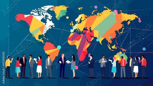 Global communication network concept. Environmental technology. Sustainable development goals. SDGs. Vector illustration.