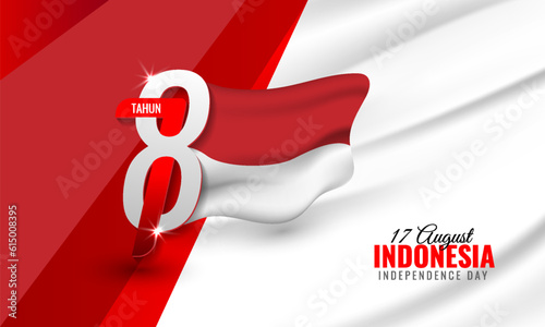 17 August 1945, 78th Happy Indonesia Independent Day. Dynamic indonesian flag banner template. Vector illustration