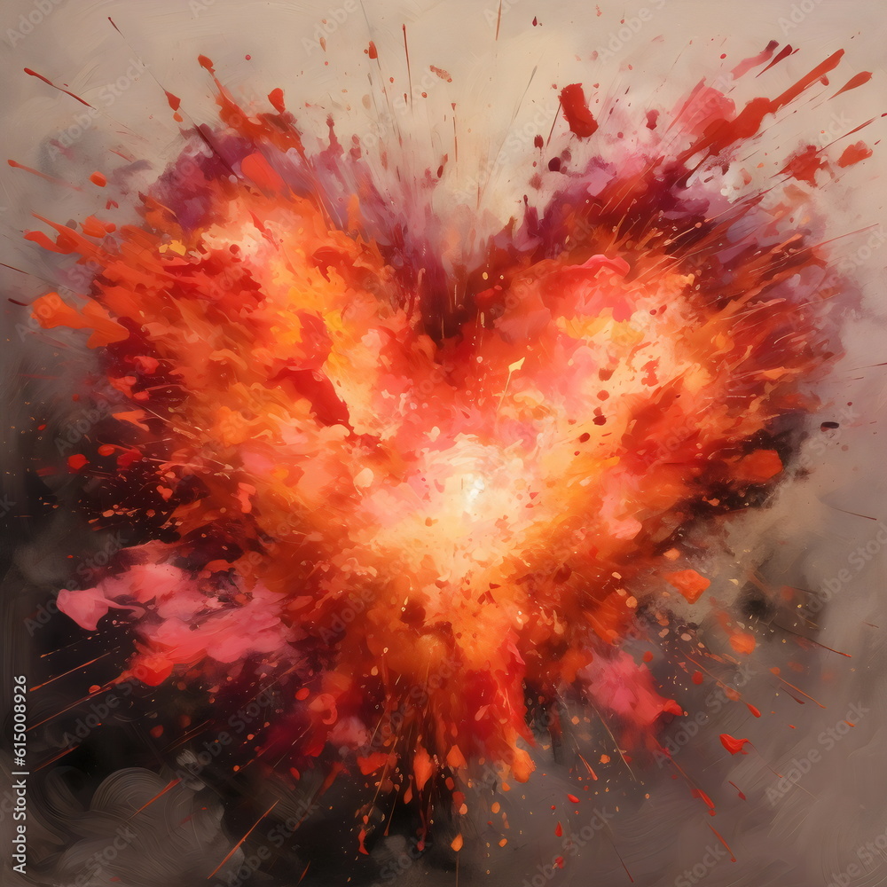exploding heart grunge painting made with generative ai exploding heart grunge painting made with generative ai