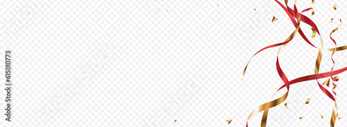 Gold Streamer Falling Vector Panoramic