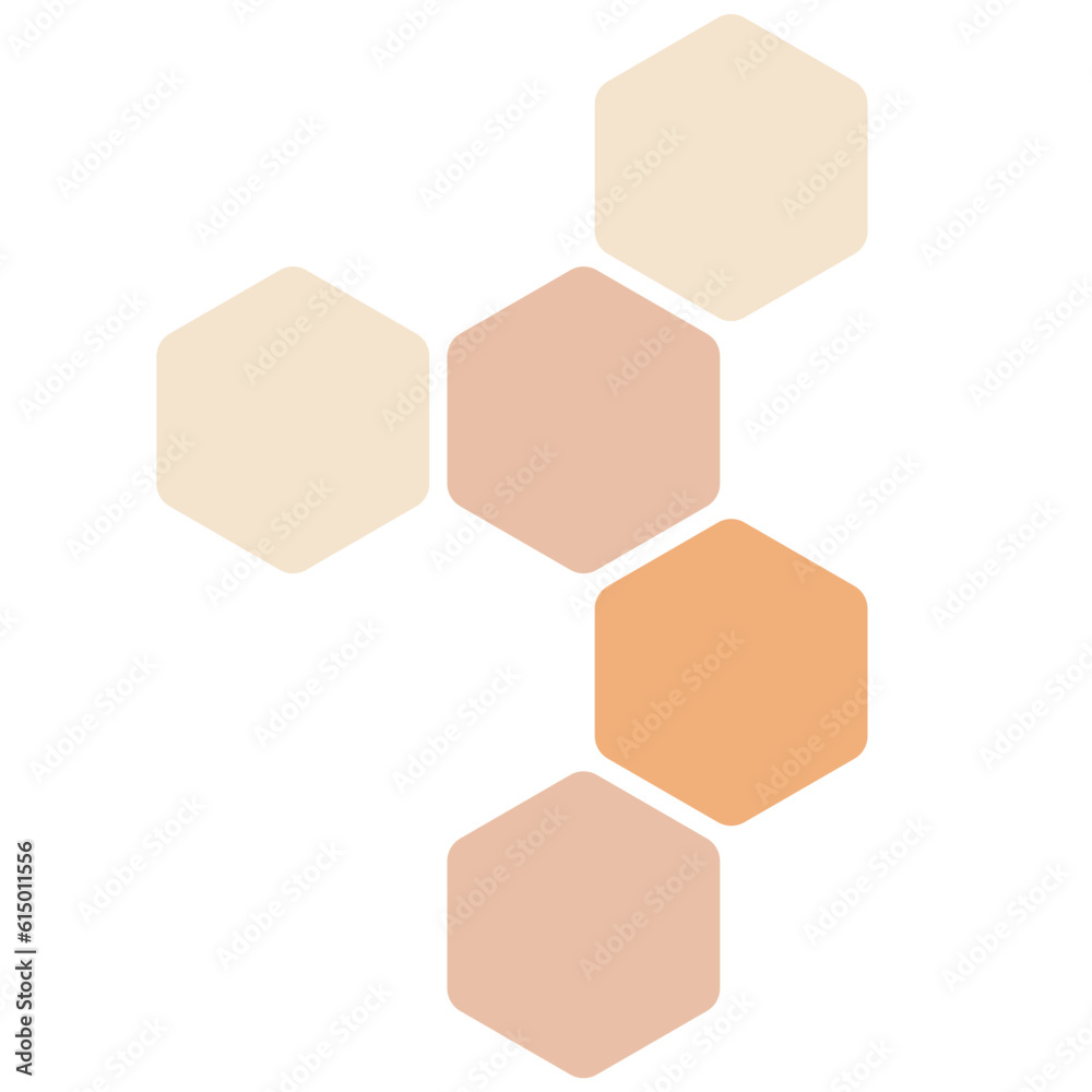 Fototapeta premium Futuristic pastel random digital hexagons, honeycomb elements