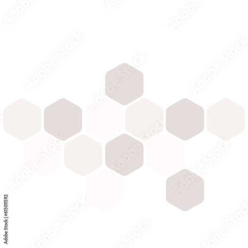 Futuristic white random digital hexagons, honeycomb elements