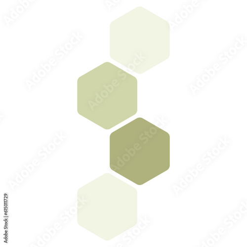 Futuristic light green random digital hexagons, honeycomb elements