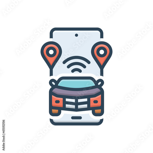 Color illustration icon for tracker 