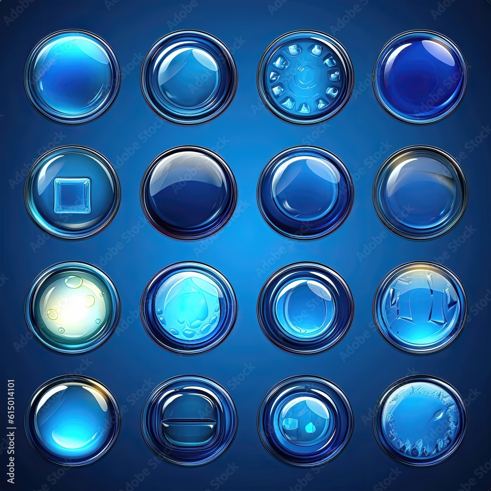 shape blue glass button ai generated shape blue glass button ai generated