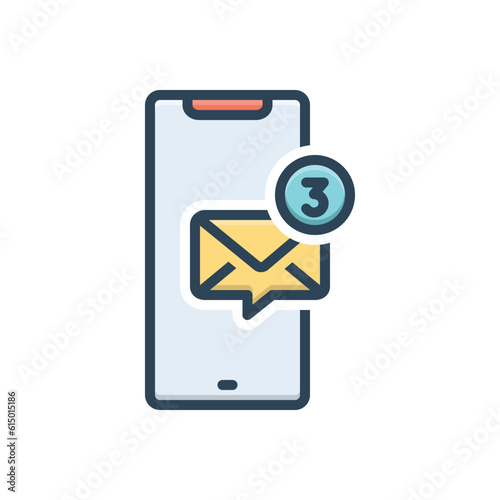 Color illustration icon for messages 