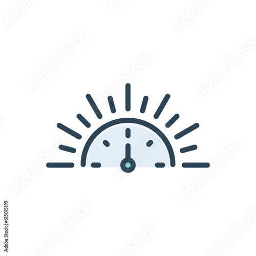 Color illustration icon for noon 