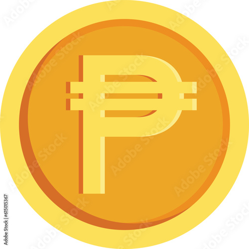 Isolated golden Pesos coin
