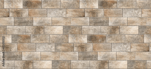 Canvas-taulu stone wall texture, natural beige brown brick wall background, exterior rustic f