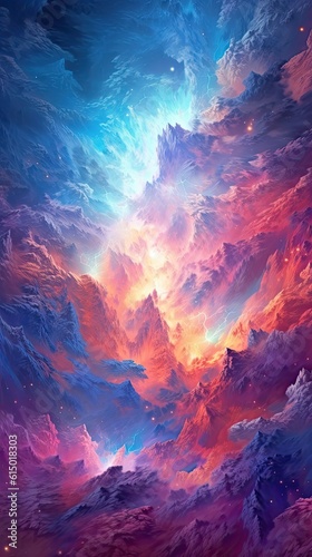 Wallpaper Mural A celestial sky with swirling galaxies and a shimmering cosmic background Colorful illustration art. Generative AI Torontodigital.ca