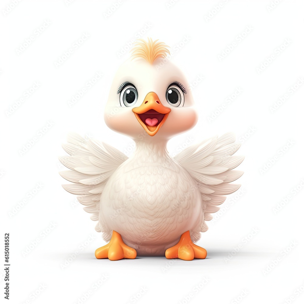 Portrait of Goose cartoon animal. Cute style character avatar. Generative AI Portrait of Goose cartoon animal. Cute style character avatar. Generative AI