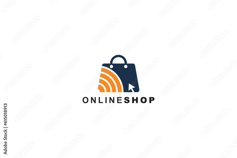 online shop logo design concept