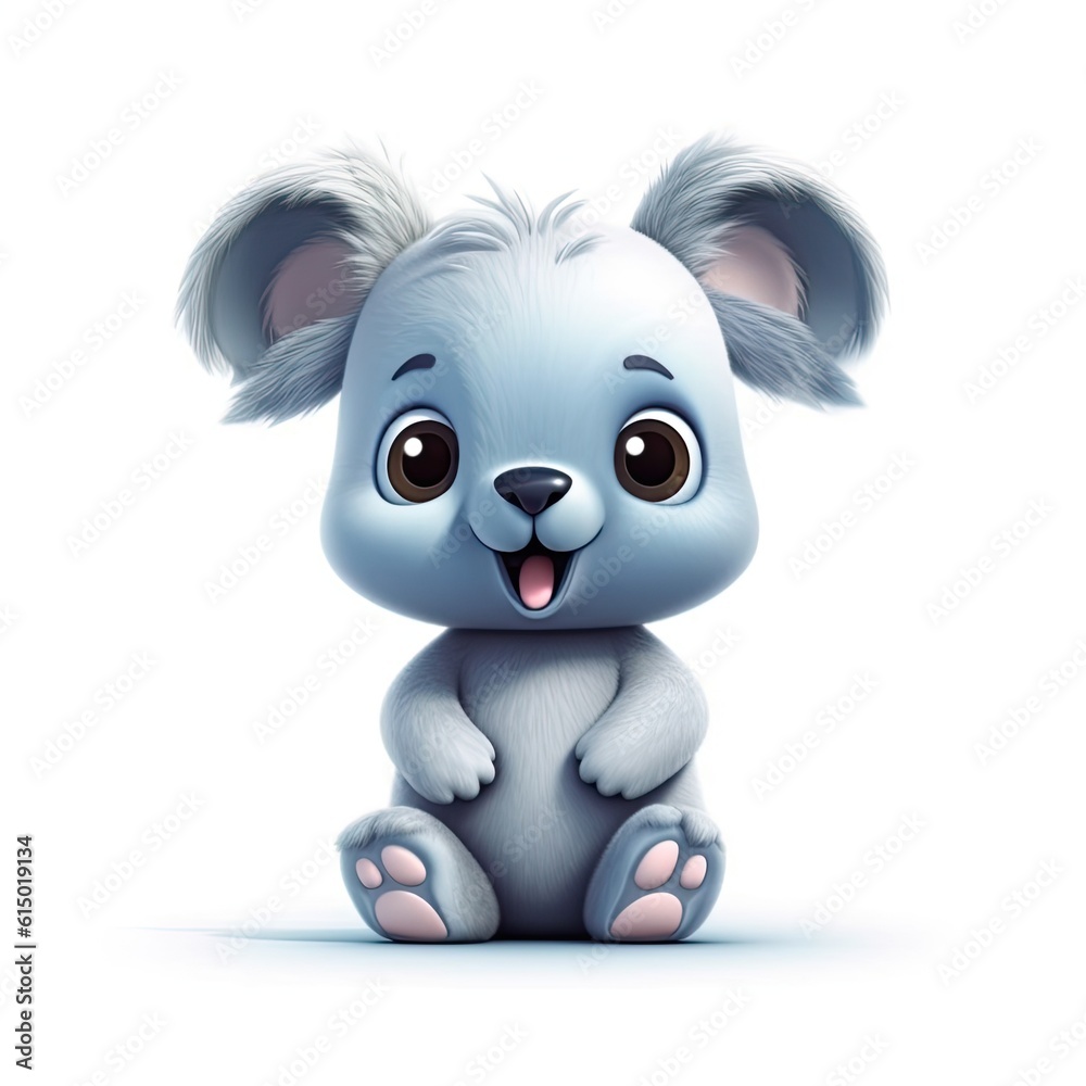 Fototapeta premium Portrait of Koala cartoon animal. Cute style character avatar. Generative AI