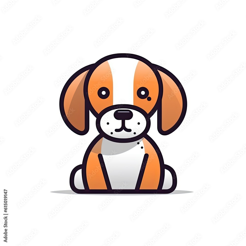 Portrait of Beagle cute animal icon. Line style character avatar. Generative AI Portrait of Beagle cute animal icon. Line style character avatar. Generative AI