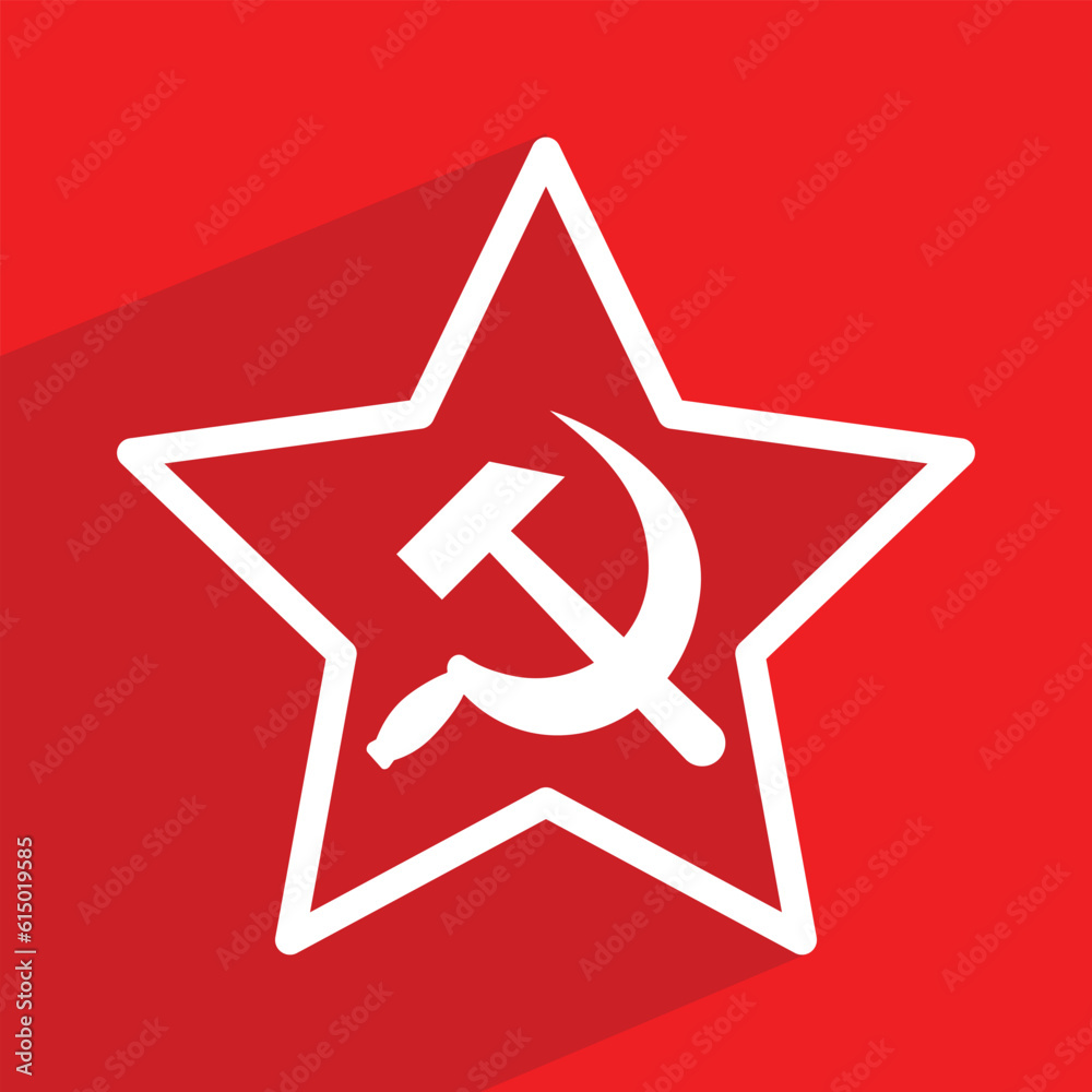 Obraz premium hammer and sickle, soviet union, vector illustration 