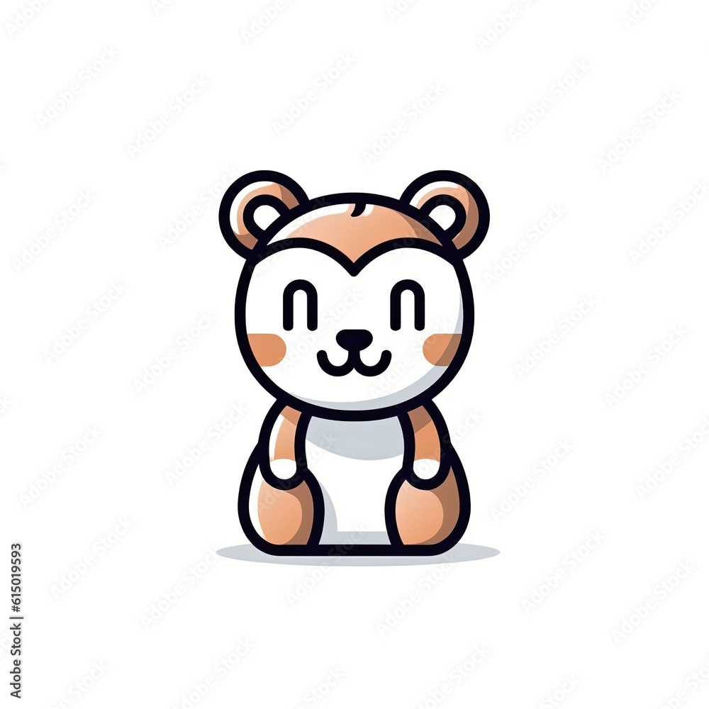 Portrait of Chipmunk cute animal icon. Line style character avatar. Generative AI Portrait of Chipmunk cute animal icon. Line style character avatar. Generative AI