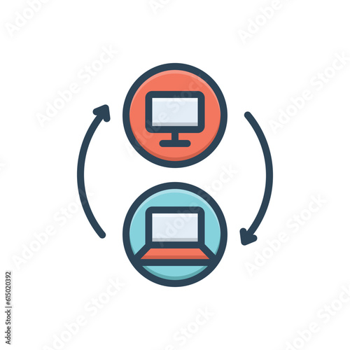 Color illustration icon for switching 