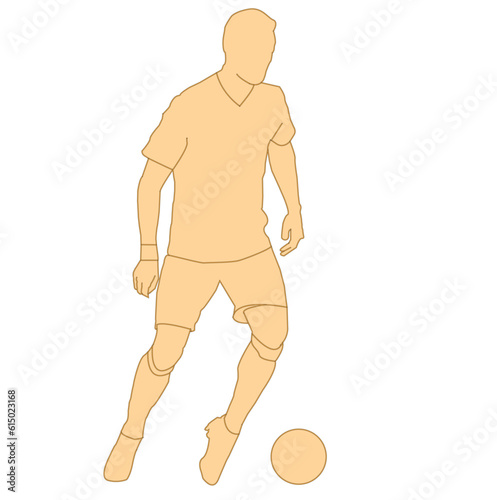 Dynamic Soccer Player Dribbling the Ball 