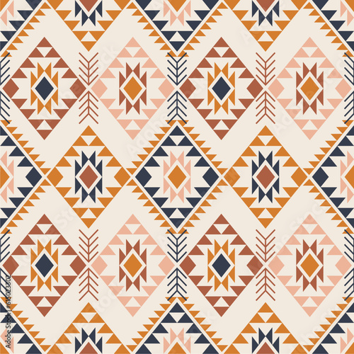Vector trendy seamless decorative ethnic pattern. Boho geometric style.