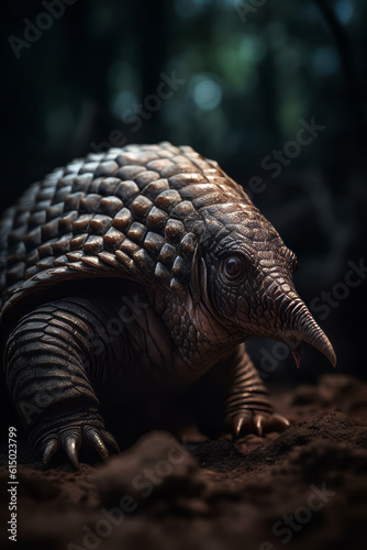 Portrait of Armadillo Dramatic and Cinematic Lighting Photography  Generative AI