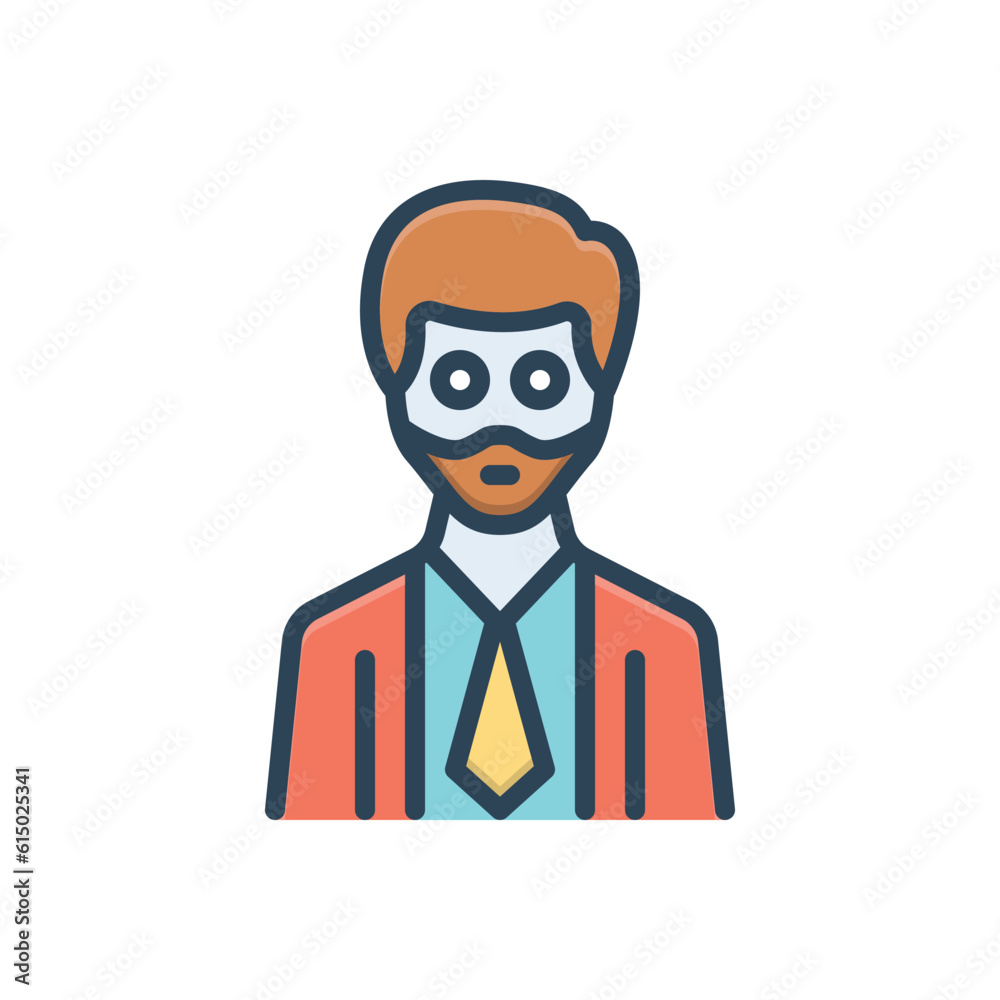 Color illustration icon for uncle 