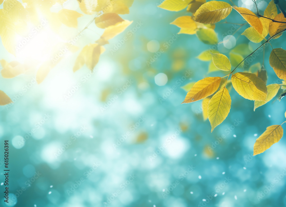sunny fall background in autumn. copy space for greeting. generative ai.