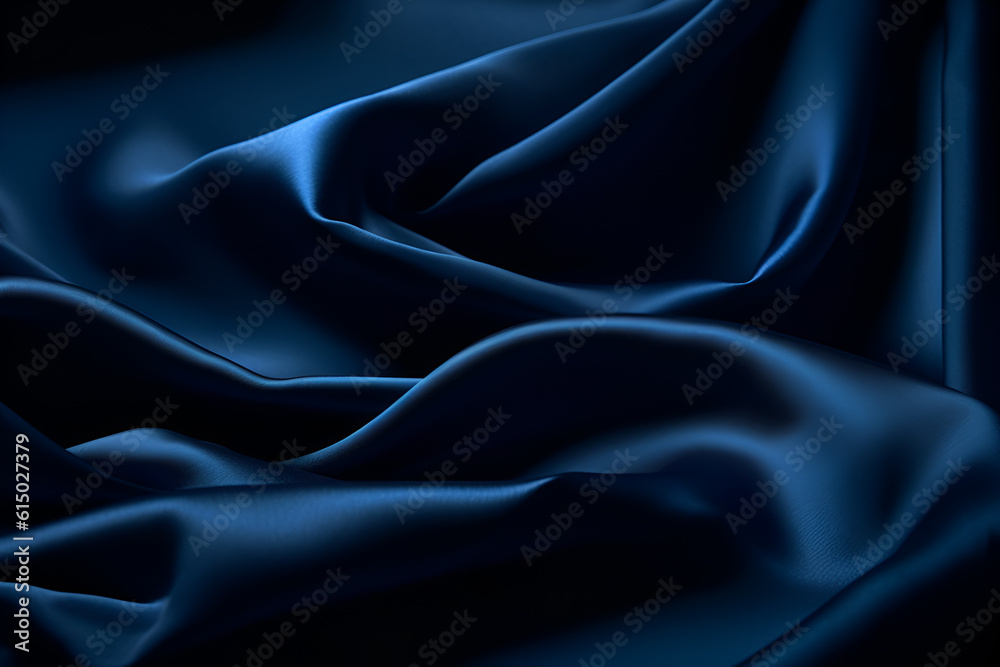 Obraz premium Smooth elegant dark blue silk or satin luxury cloth texture can use as abstract background. Luxurious background design