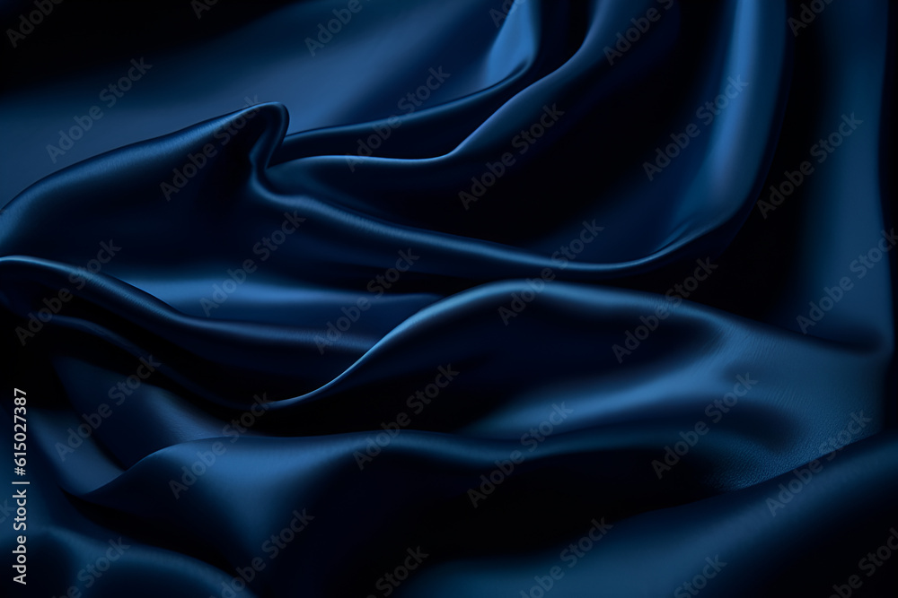 Obraz premium Smooth elegant dark blue silk or satin luxury cloth texture can use as abstract background. Luxurious background design