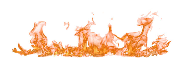 Fire flame on transparent background isolated png..