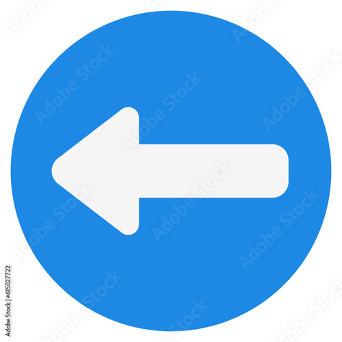 Turn left icon in flat style, use for website mobile app presentation