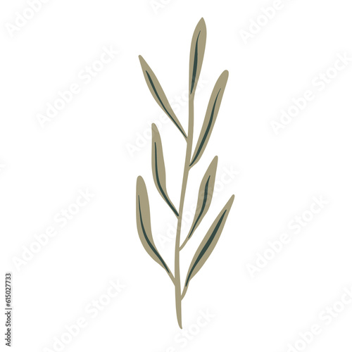  Hand-draw leaves in gouache digital illustration style