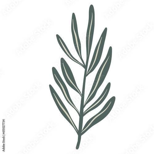  Hand-draw leaves in gouache digital illustration style