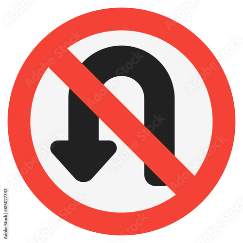 U turn icon in flat style, use for website mobile app presentation