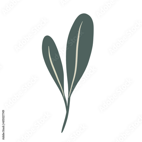  Hand-draw leaves in gouache digital illustration style